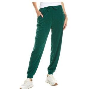 WeWoreWhat Women's Towel Terry Jogger Pants Green Size S Casual Elastic Waist